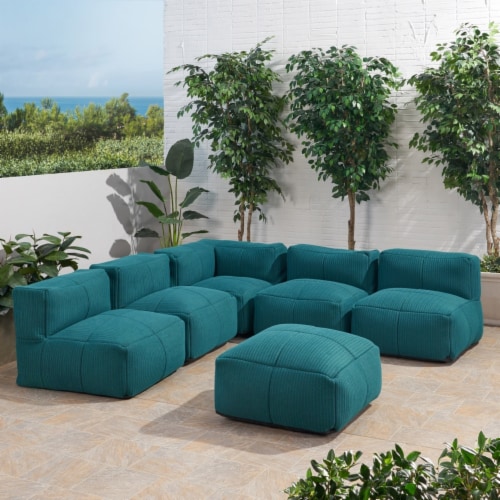 Daizee Outdoor Contemporary Fabric 5 Seater Bean Bag Sectional