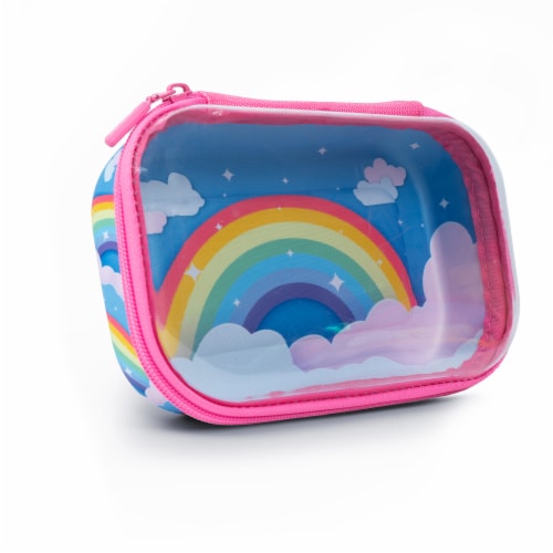 Zip-It Clear Top Pencil Box - Rainbow Perspective: front