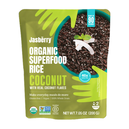 Jasberry™ Organic Coconut Flavored Superfood Rice Perspective: front