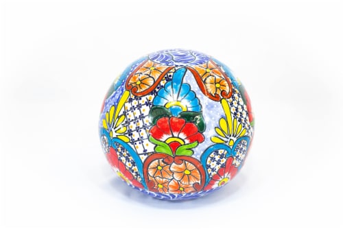 Talavera Hand Painted Large Ceramic Sphere Perspective: front