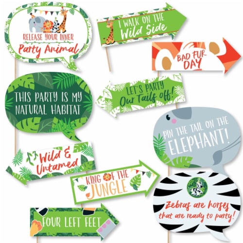 Big Dot of Happiness Funny Jungle Party Animals - Safari Zoo Animal Photo  Booth Props 10 Pc, 10 Count - King Soopers