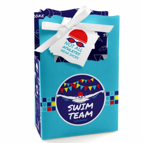 Big Dot of Happiness Making Waves Swim Team Swimming Party or Birthday Favor Boxes 12 Ct Perspective: front