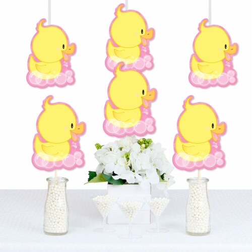 Big Dot of Happiness Pink Ducky Duck - Decor Baby Shower or Birthday