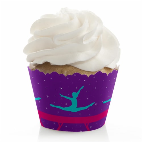 Big Dot of Happiness Tumble, Flip & Twirl - Gymnastics Party Decor - Cupcake Wrappers - 12 Ct Perspective: front