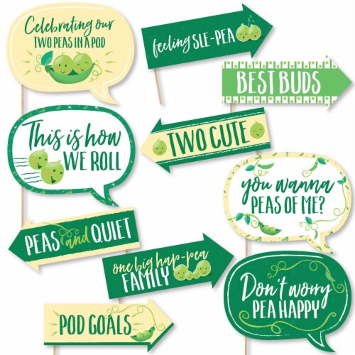 Big Dot of Happiness Funny Double the Fun - Twins Two Peas in a Pod - Photo Booth Props 10 Pc Perspective: front