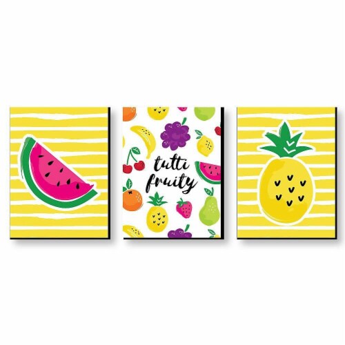 Big Dot of Happiness Tutti Fruity - Wall Art Room Decor Frutti Summer 7.5 x 10 in - 3 Prints Perspective: front
