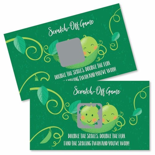 Big Dot of Happiness Double the Fun - Twins Two Peas in a Pod - Game Scratch Off Cards 22 Ct Perspective: front