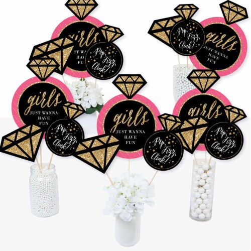 Big Dot of Happiness Girls Night Out Bachelorette Party Centerpiece Stick Table Toppers 15 Ct Perspective: front