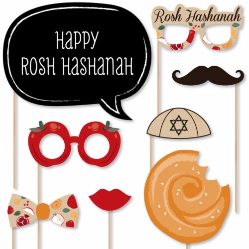 Big Dot of Happiness Rosh Hashanah - New Year Photo Booth Props Kit - 20 Count Perspective: front