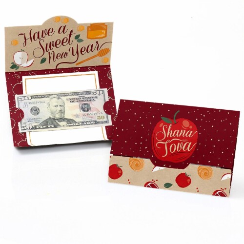 Big Dot of Happiness Rosh Hashanah - New Year Money and Gift Card Holders - Set of 8 Perspective: front
