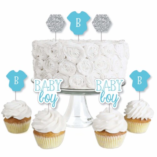 Big Dot of Happiness Baby Boy - Dessert Cupcake Toppers - Baby