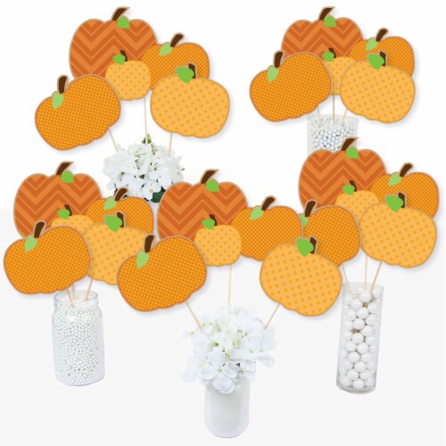 Big Dot of Happiness Pumpkin Patch Fall, Halloween or Thanksgiving Party Table Toppers 15 Ct Perspective: front