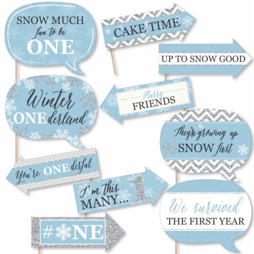 Big Dot of Happiness Funny Onederland - Snowflake Winter Wonderland Photo  Booth Props 10 Pc, 10 Count - Kroger