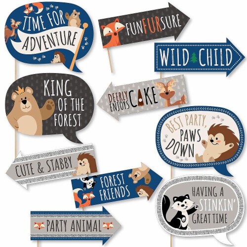 Big Dot of Happiness Funny Stay Wild Forest Animals - Woodland Party Photo  Booth Props 10 Pc, 10 Count - Fred Meyer