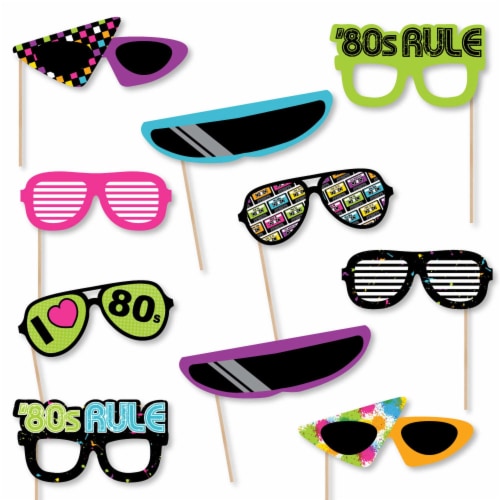 Big Dot of Happiness 80 s Retro Glasses Paper Totally 1980s Party Photo Booth Props Kit 10 Ct 10 Count Fry s Food Stores