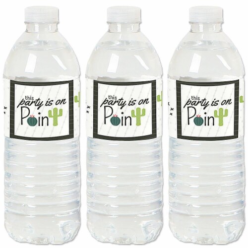 Big Dot of Happiness Prickly Cactus Party - Fiesta Party Water Bottle Sticker Labels - 20 Ct Perspective: front