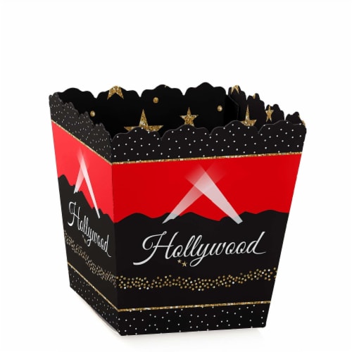 Big Dot of Happiness Red Carpet Hollywood Favor Movie Night Party Treat Candy Boxes 12 Ct Perspective: front