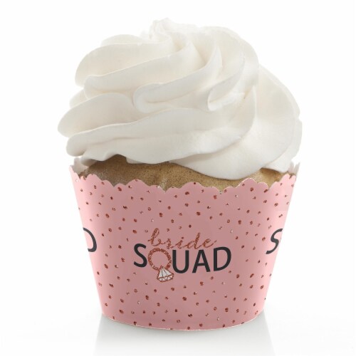Big Dot of Happiness Bride Squad - Rose Gold Bachelorette Party Decor Cupcake Wrappers 12 Ct Perspective: front