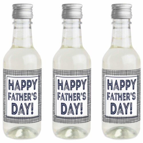 Big Dot of Happiness My Dad is Rad Mini Wine Bottle Label Stickers Father's Day Favor 16 Ct Perspective: front