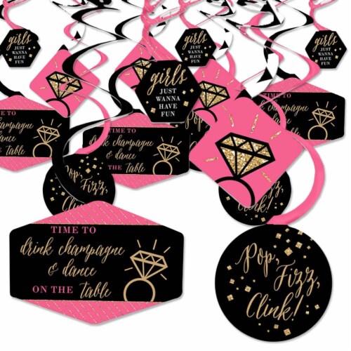 Big Dot of Happiness Girls Night Out - Bachelorette Hanging - Party Decoration Swirls - 40 Ct Perspective: front