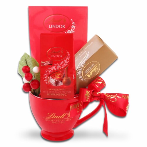 Alder Creek Gift Baskets Lindt Holiday Mug Perspective: front