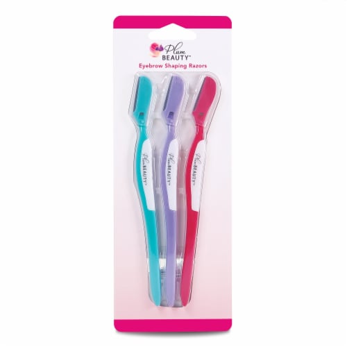 Plum Beauty Assorted Eyebrow Shaping & Dermaplane Tool Perspective: front