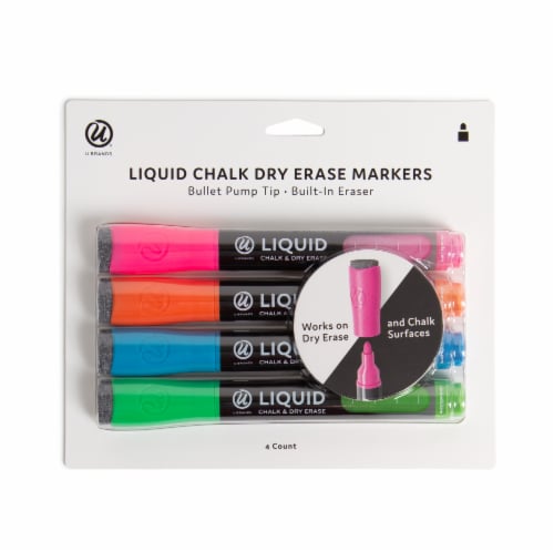 6 Pc Dry Erase Whiteboard Markers Assorted Colors Eraser Office School Low  Odor, 1 - Kroger