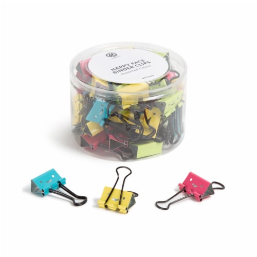 U Brands Happy Face Binder Clips - Assorted Perspective: front