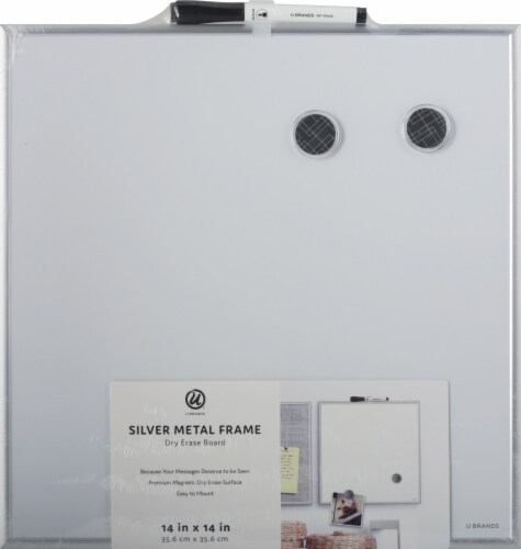 U Brands Silver Metal Frame Dry Erase Board Perspective: front