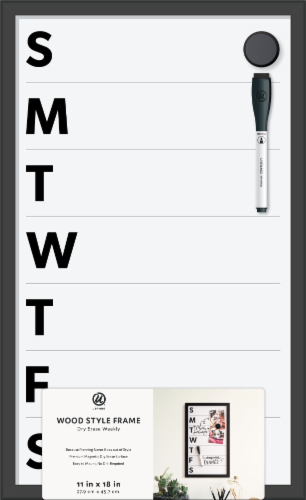 U Brands® Framed Weekly Planner Board - Black Perspective: front