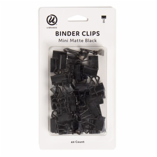 U Brands® Mini Matte Binder Clips - Black Perspective: front