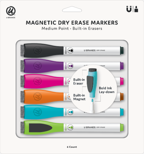 U Brands Medium Point Low Odor Dry Erase Markers Perspective: front