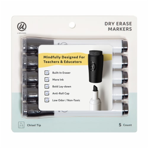 U Brands® Chisel Tip Dry Erase Markers - Black Perspective: front