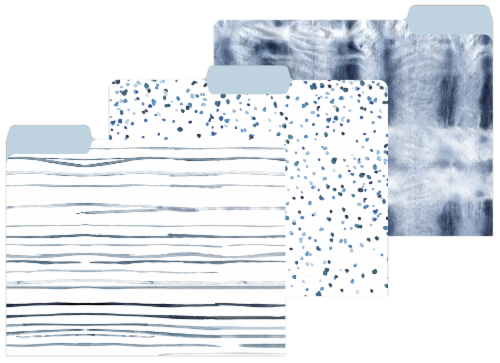 U Brands Indigo Vibes File Folders Perspective: front