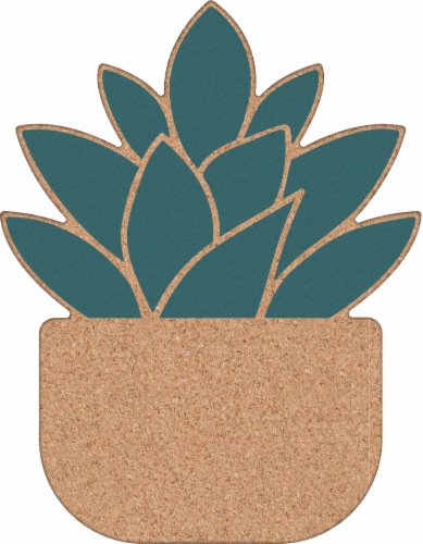 U Brands Potted Succulent Cork Board Perspective: front