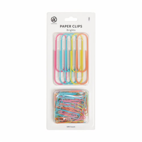 U® Brands Assorted Size Paper Clips - Brights Perspective: front