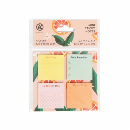 U Brands Painted Fruits Mini Sticky Note Set Perspective: front