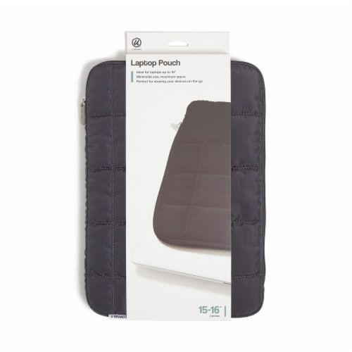 U Brands® Large Nylon Puffer Laptop Pouch - Slate Perspective: front
