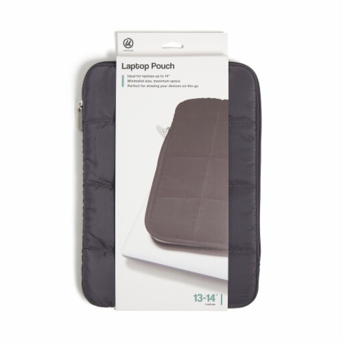 U Brands® Medium Nylon Puffer Laptop Pouch - Slate Perspective: front