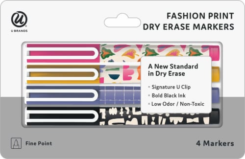 U Brands Fine Point Fashion Dry Erase Markers - Colorful Cutouts Perspective: front