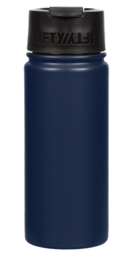 Fifty/Fifty Flip Cap Water Bottle - Navy Perspective: front