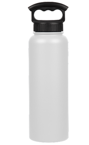 Fifty/Fifty Vacuum Insulated Stainless Steel Water Bottle & 3-Finger Grip Cap - Winter White Perspective: front