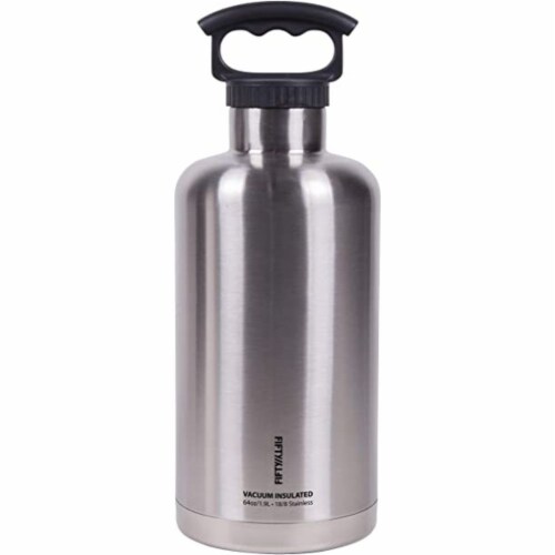 Fifty/Fifty Growler, Double Wall Insulated Water Bottle, Stainless Steel Perspective: front