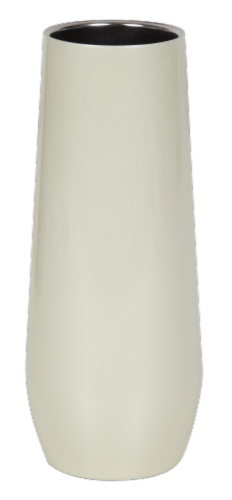 Fifty/Fifty Thermal Champagne Flute - Pearl White Perspective: front