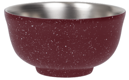 Fifty/Fifty Vacuum Insulated Bowl & Lid - Speckled Brick Red Perspective: front