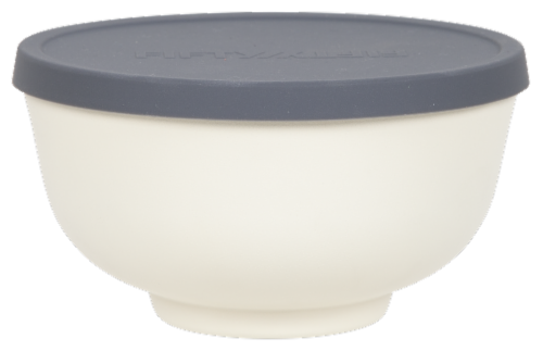 Fifty/Fifty Double Wall Vacuum Insulated Bowl with Lid - White Perspective: front
