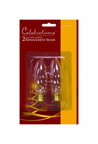 Celebrations C7 Clear/Warm White 2 count Replacement Christmas Light Bulbs - Total Qty: 1; Perspective: front
