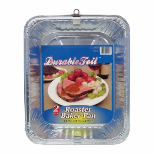 Home Plus 6391981 9.25 x 11.75 in. Durable Foil Roaster Pan - Silver- pack of 12 Perspective: front