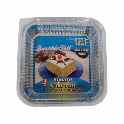 Home Plus 6392005 7.87 x 7.87 in. Durable Foil Cake Pan - Silver- pack of 12 Perspective: front