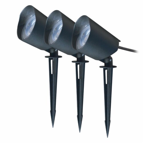 Living Accents 3901154 9 watt Black Plug in LED Pathway Light & Spot Light Kit, Pack of 3 Perspective: front